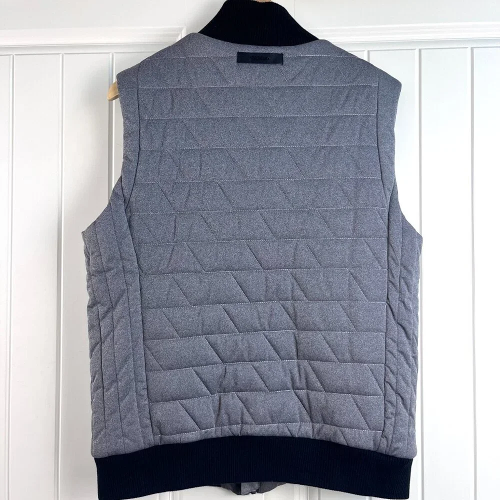 Calvin Klein Puffer Vest Men’s Medium Grey Full Zip Winter Outerwear Bomber - Picture 2 of 8